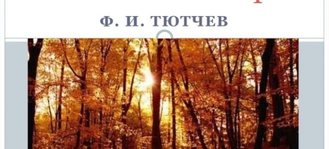 Анализ стихотворения тютчева осенний вечер 8, 10 класс